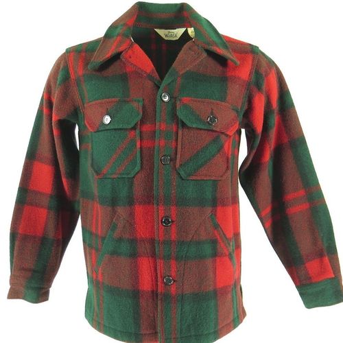 Vintage 60s Woolrich Outdoors Jacket Medium D-Pocket Shirt Deadstock Plaid  Wool