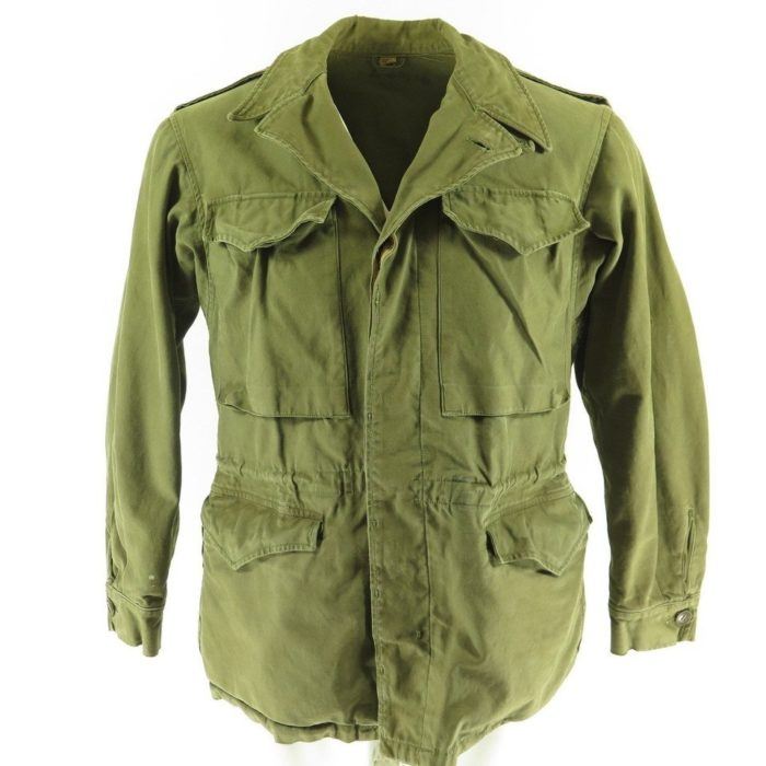 Vintage 40s M-43 Field Jacket 36 WWII Cotton Sateen Army Military ...