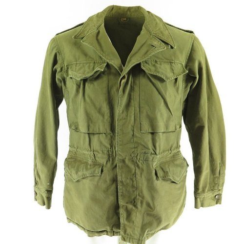 Vintage 40s M-43 Field Jacket 36 WWII Cotton Sateen Army Military Issued  Uniform