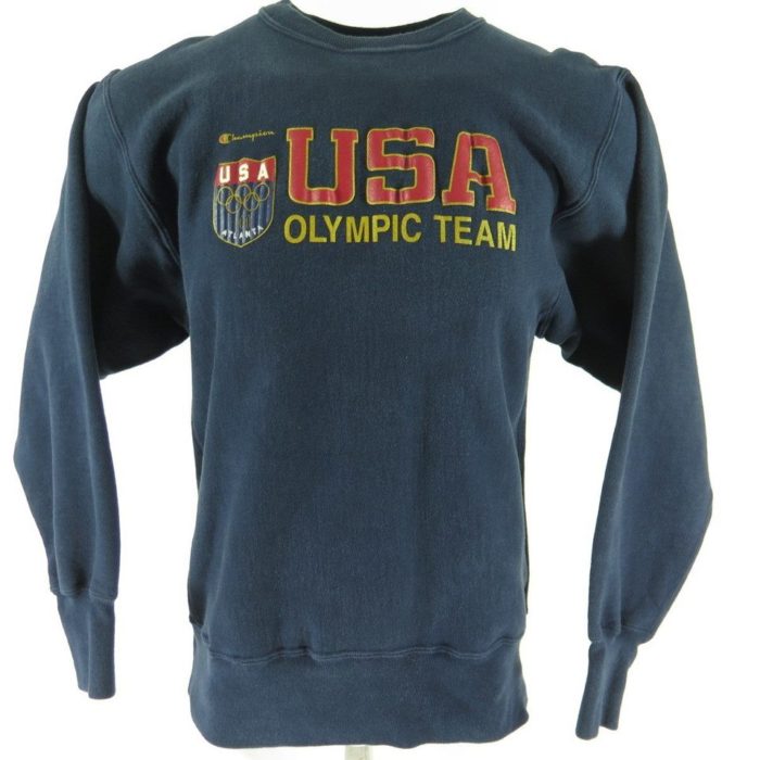 Vintage Champion USA Olympic Team Atlanta Sweatshirt Reverse Weave Big Logo Pullover Jumper Hiphop Swag Sportswear Vintage Mens Clothing