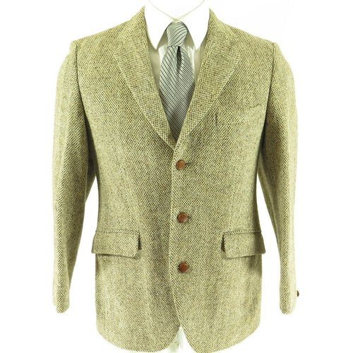 Vintage 70s Harris Tweed Sport Coat 38 England Wool Jacket 3