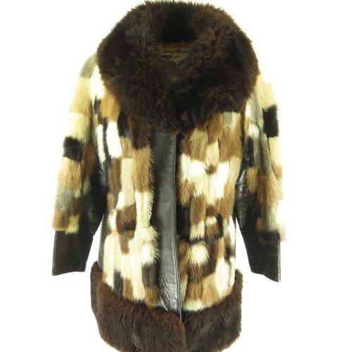 Oleg hot Cassini faux minc fur coat