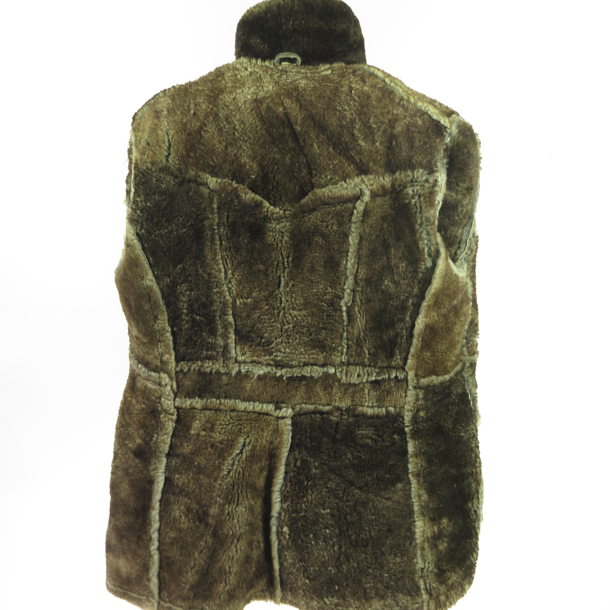 Vintage Marlboro Man Sheepskin Shearling Coat Mens 46 Gray Patch Fur ...