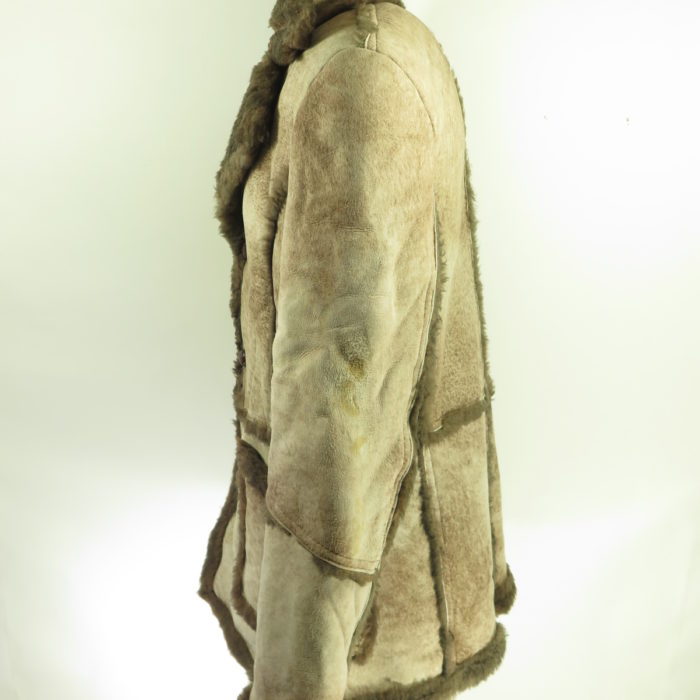 Brown Shearling Coat 70s Size Large Men Sheepskin Coat 