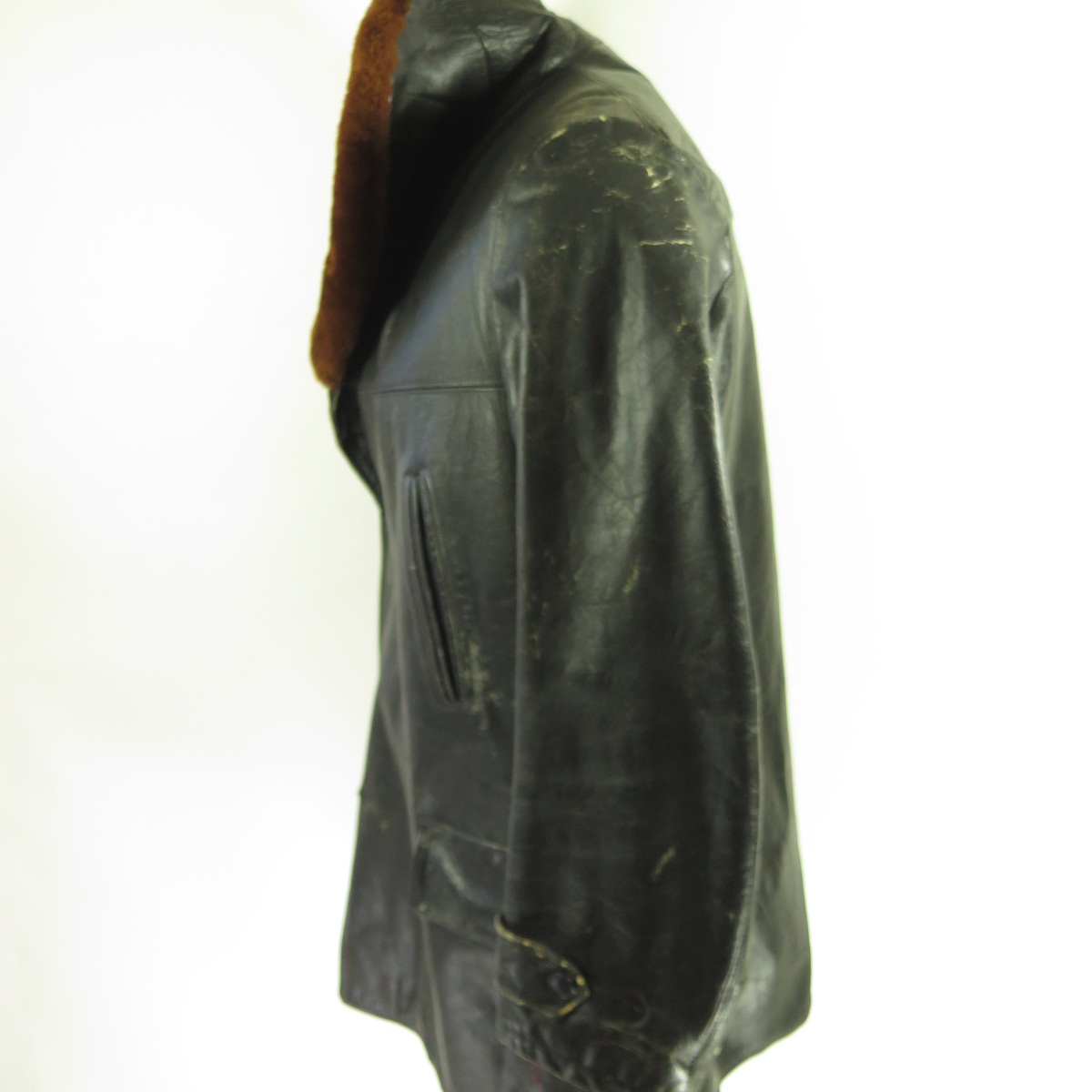 Vintage 30s Hercules Barnstormer Leather Coat M Mackinaw Steerhide