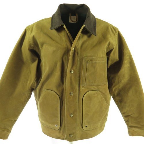 Vintage 80s CC Filson Tin Cloth Jacket Mens L Khaki D Pockets