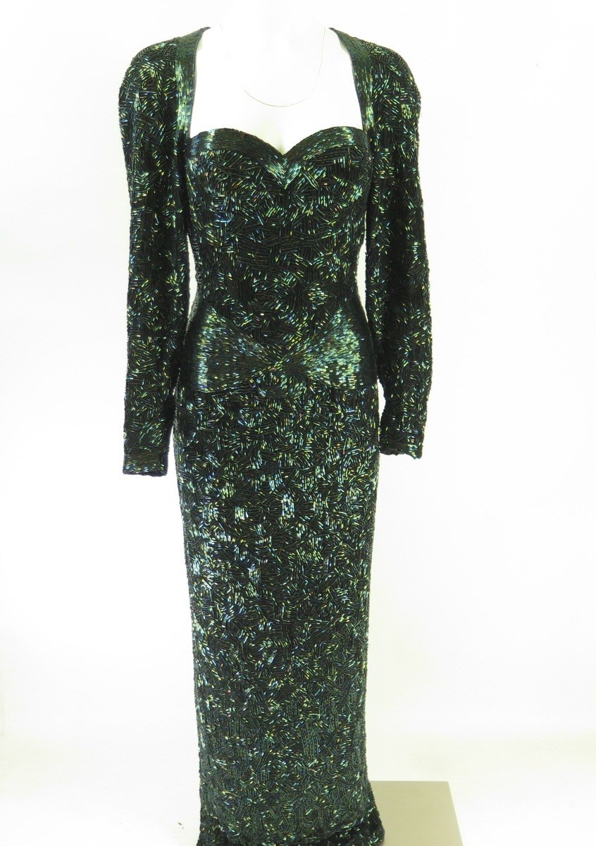 metal-green-sequin-long-dress-I10G-1