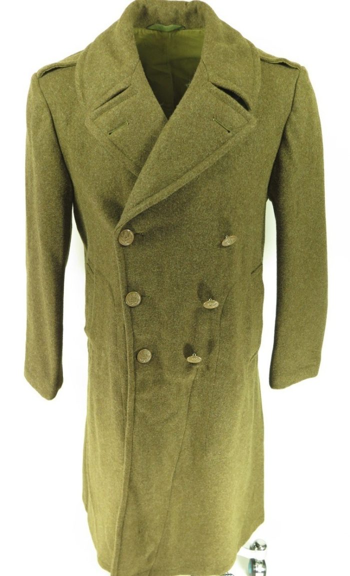 Vintage 40s US Army Overcoat Melton Coat 38 Wool Deadstock 