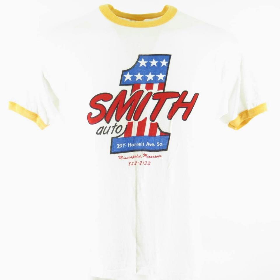 Vintage 80s Number 1 Smith Auto T-shirt XL Racing Deadstock fits