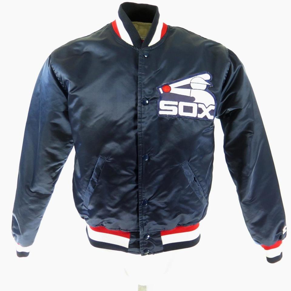 Vintage 1990s Chicago White Sox MLB Starter Quarter Zip Puffer Jacket / Vintage Starter / Color Block / Sportswear / Patchwork / Embroidered