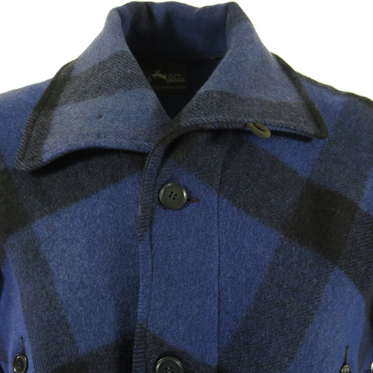 Vintage 40s Mackinaw Coat Mens 44 Hunting Plaid Wool USA Alaska Sleeping Bag