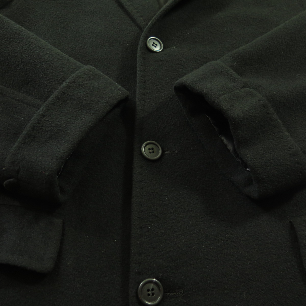 Vintage 60s Black 100% Cashmere Overcoat Coat 42 or Large Black Soft ...