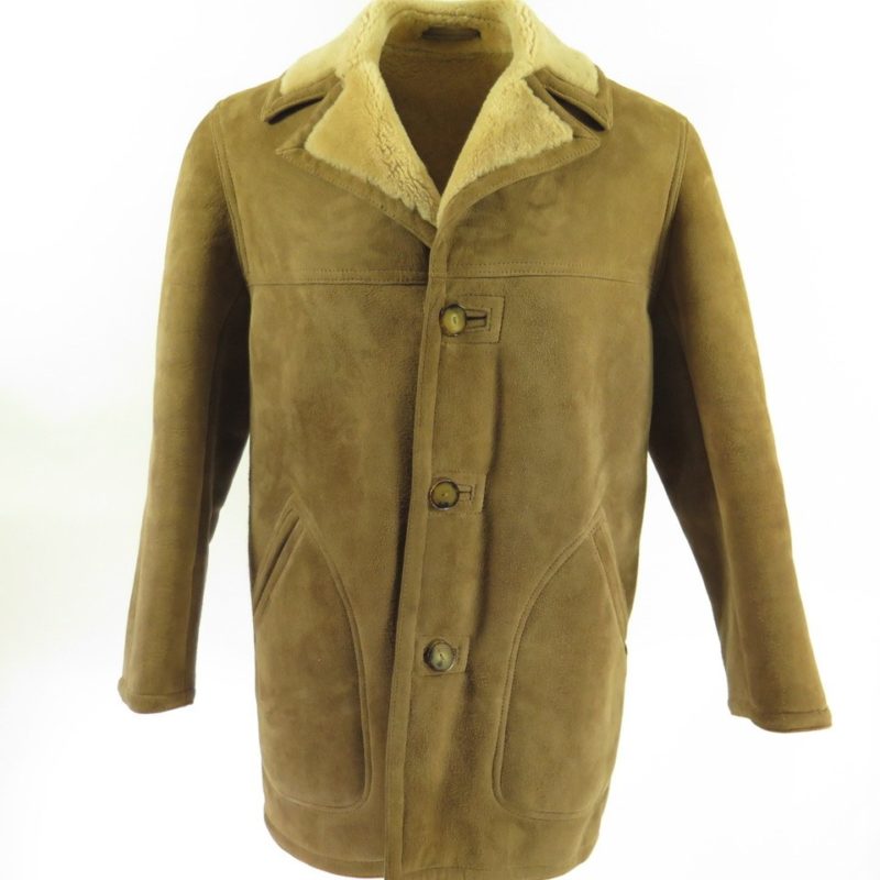 Vintage Sawyer of Napa Sheepskin Coat Jacket Men 38 Shearling Button ...