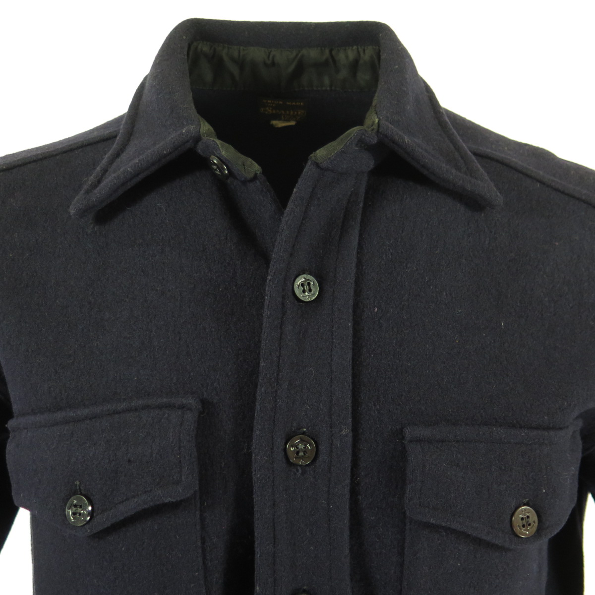 Vintage 30s Spaide CPO Wool Shirt Large US Reg Patent Label Black Label ...