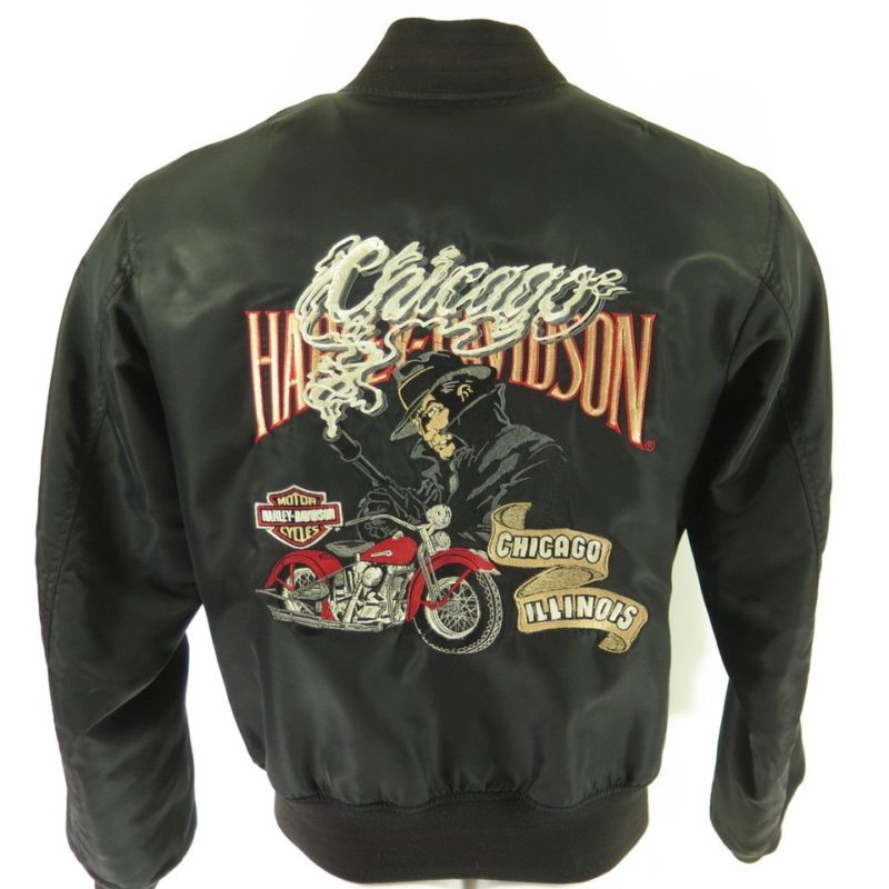 Harley Davidson Embroidered Chicago Jacket Medium Motorcycle retro ...