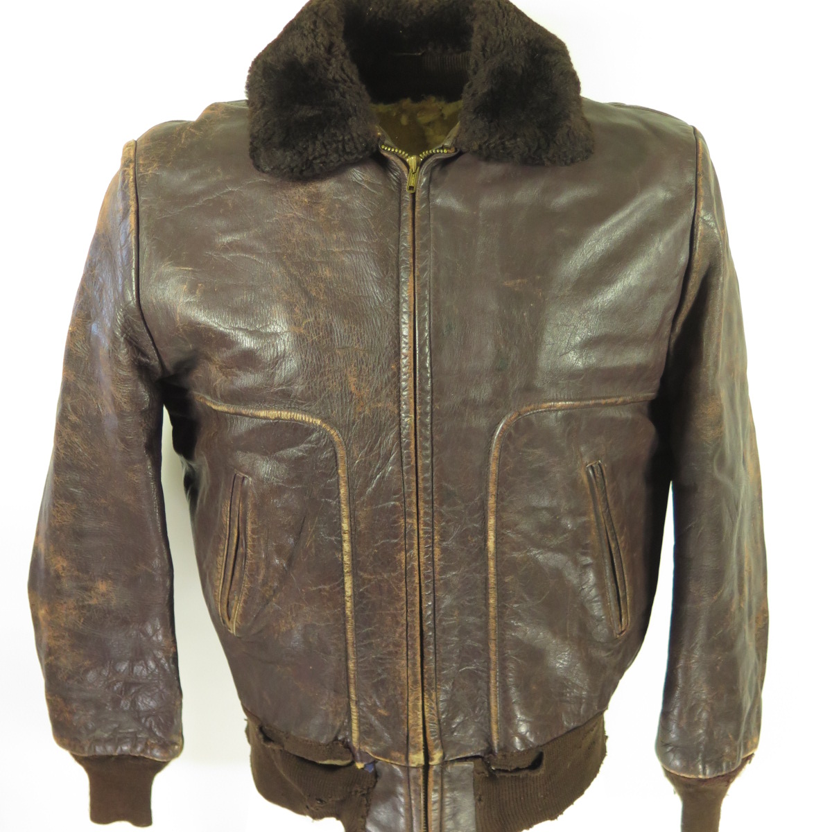 Vintage 50s Hercules Leather Jacket Large Motorcycle Steerhide ...