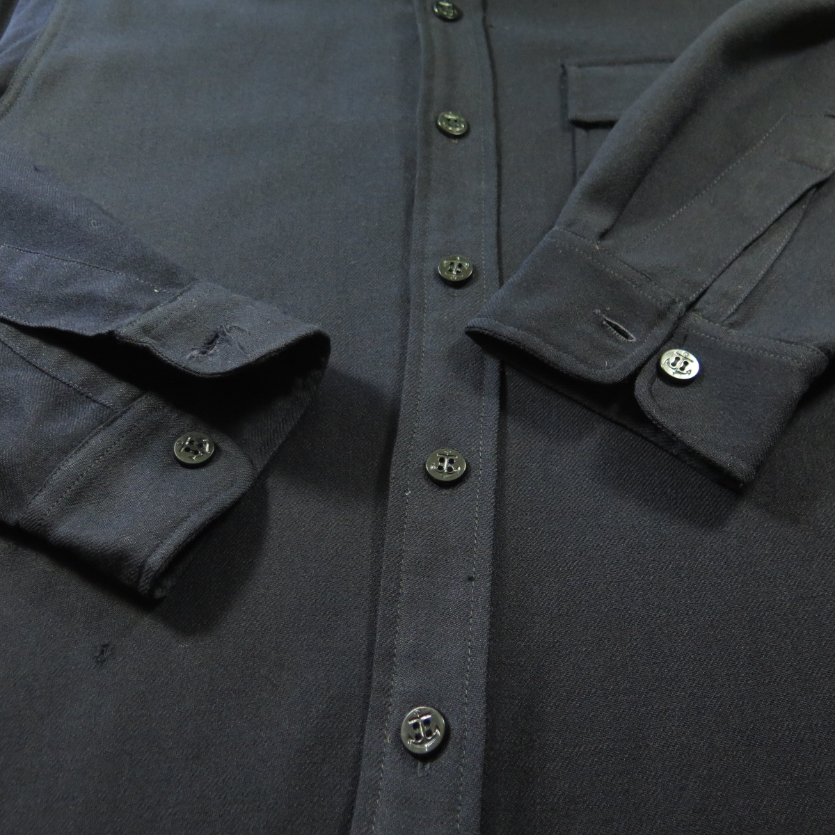 【梅吉様】23AW　Melton CPO Shirts　S Vintage 50s Melton Military Naval Wool CPO Casual Shirt Mens