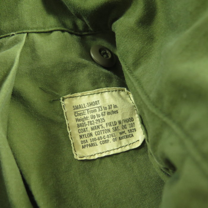 Vintage 60s M-65 US Army Field Jacket Small Short Vietnam Military