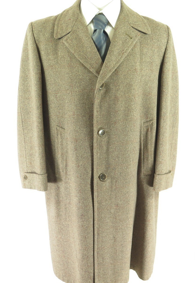 Vintage 50s Amalgated Clothing offers Union Men's Solid Gray Wool Overcoat