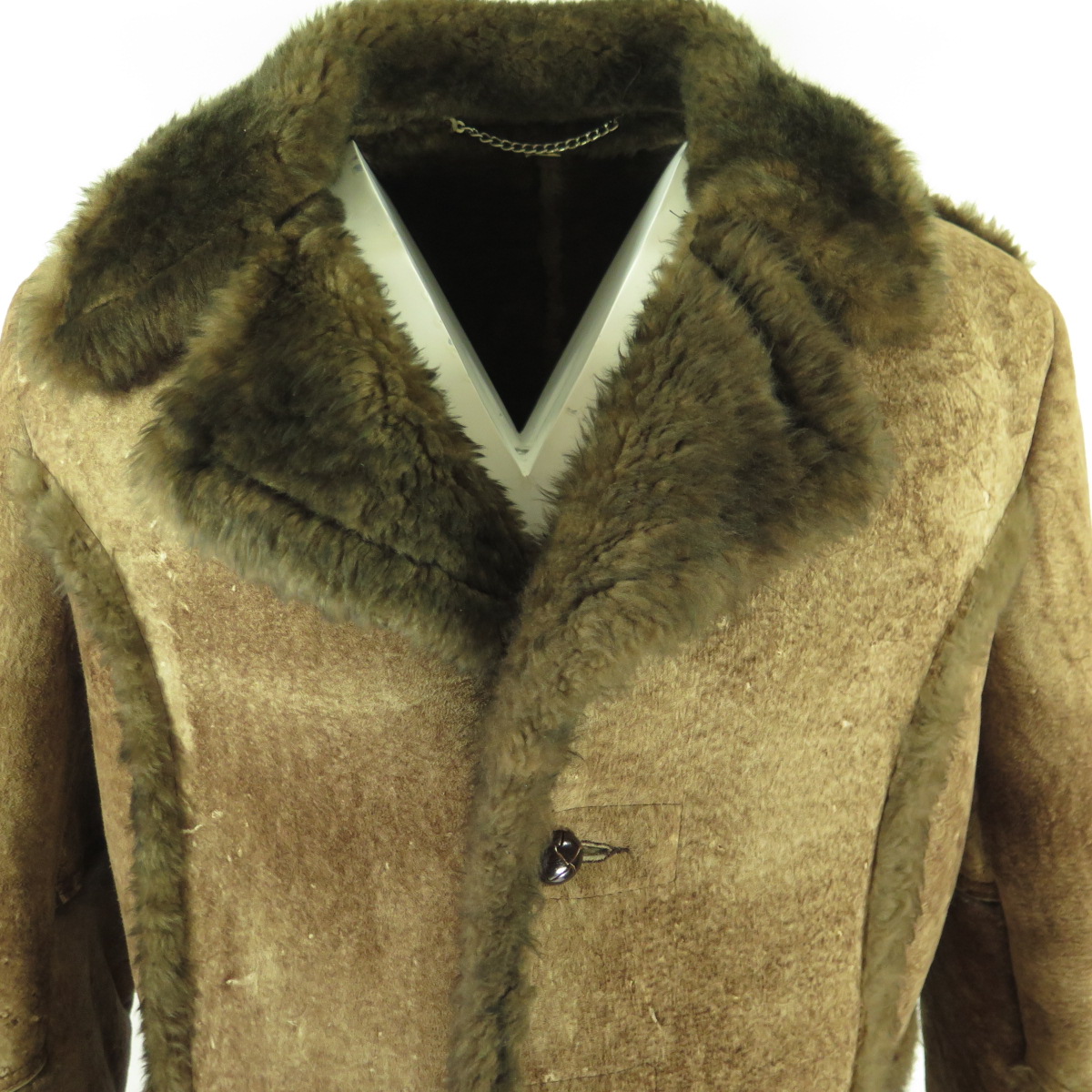 Vintage Marlboro Man Shearling Coat Mens 46 or XL Real Sheepskin Brown ...