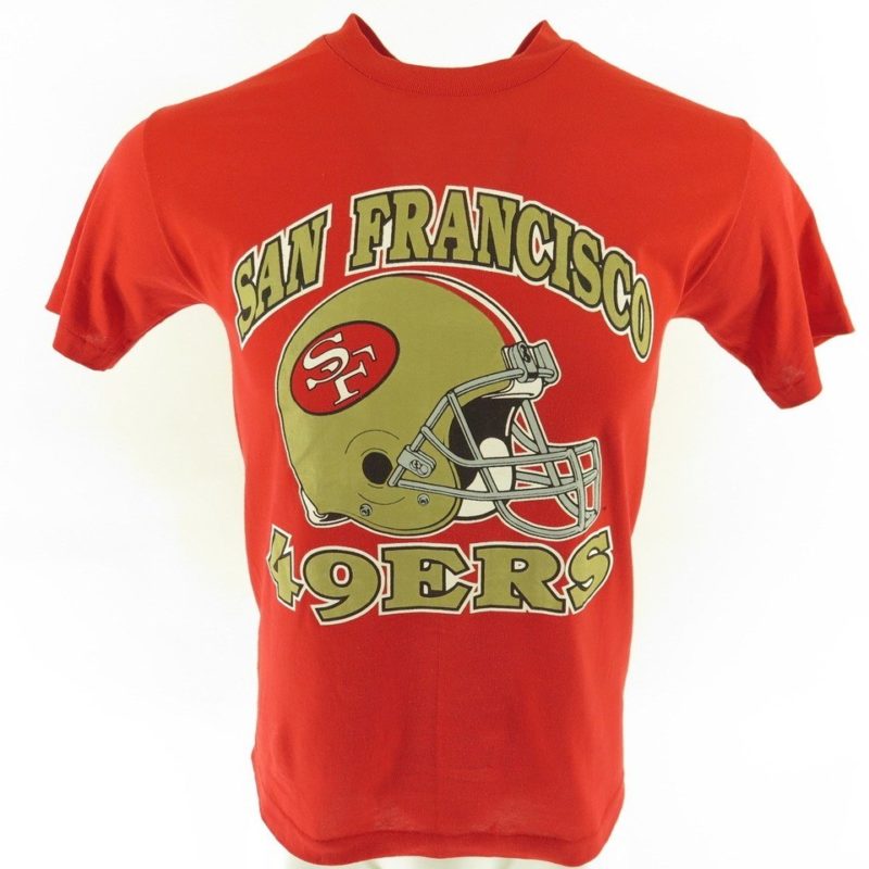 Vintage 80s San Francisco 49ers T-shirt Medium Deadstock Thin 50/50 ...