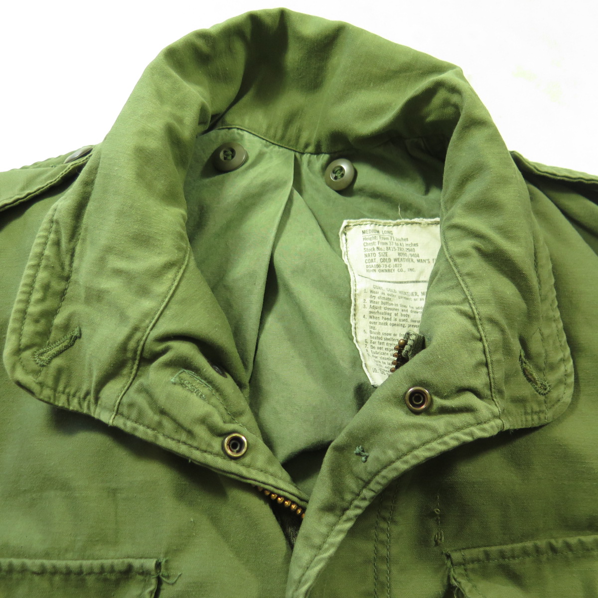 Vintage 70s M-65 Field Jacket Medium Long Military OG-107 Vietnam War Era |  The Clothing Vault