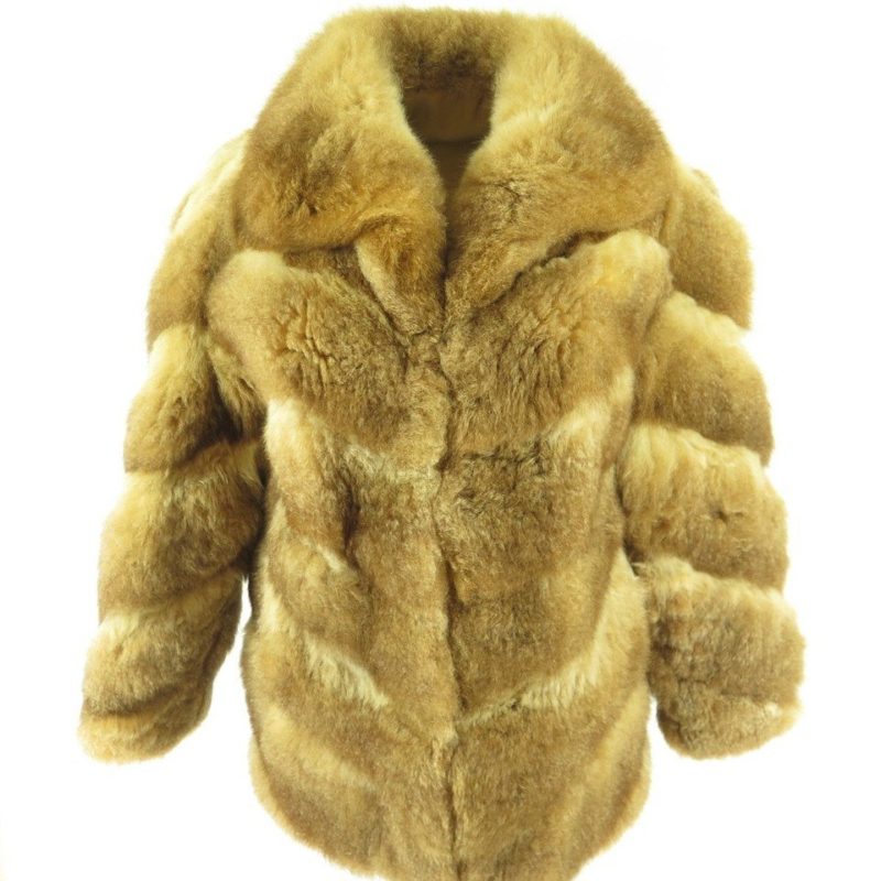 Vintage Real Possum Fur Coat Jacket Womens Large Deadstock Sears Brown