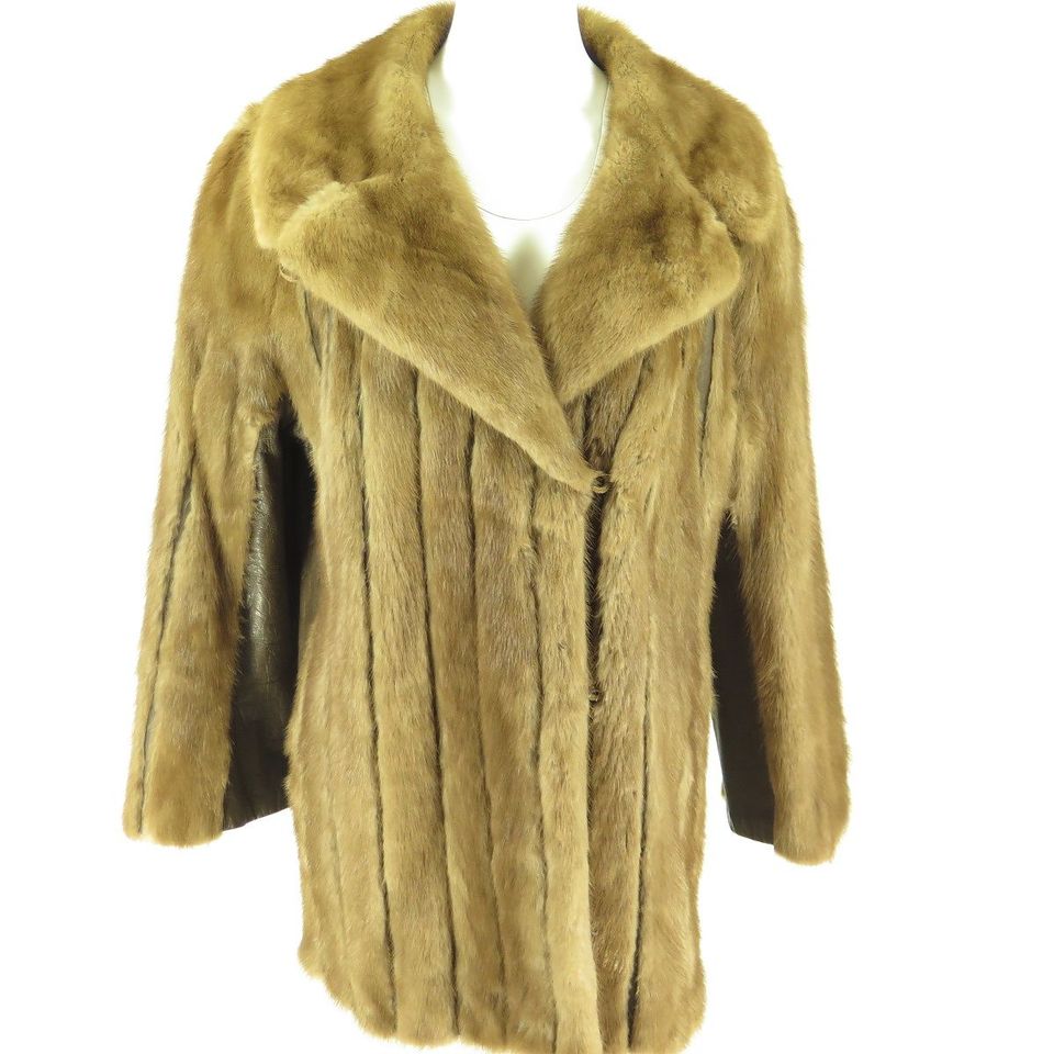 Vintage Brown Mink & Leather Fur Jacket