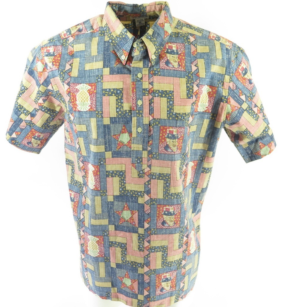 Vintage 70s Billiards Pool Disco Shirt Mens L Fitted Poly Hutspah