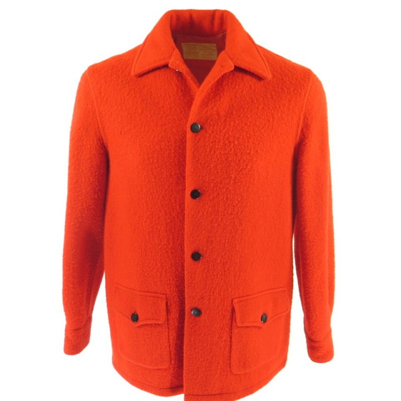 Vintage 60s Hudsons Bay Point Blanket Jacket Large England Red Wool Winter Coat The Clothing Vault