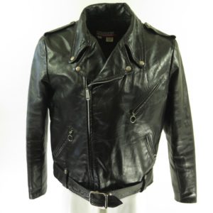 Vintage 80s Brooks Leather Biker Jacket 48 XL Motorcycle Black Rare ...