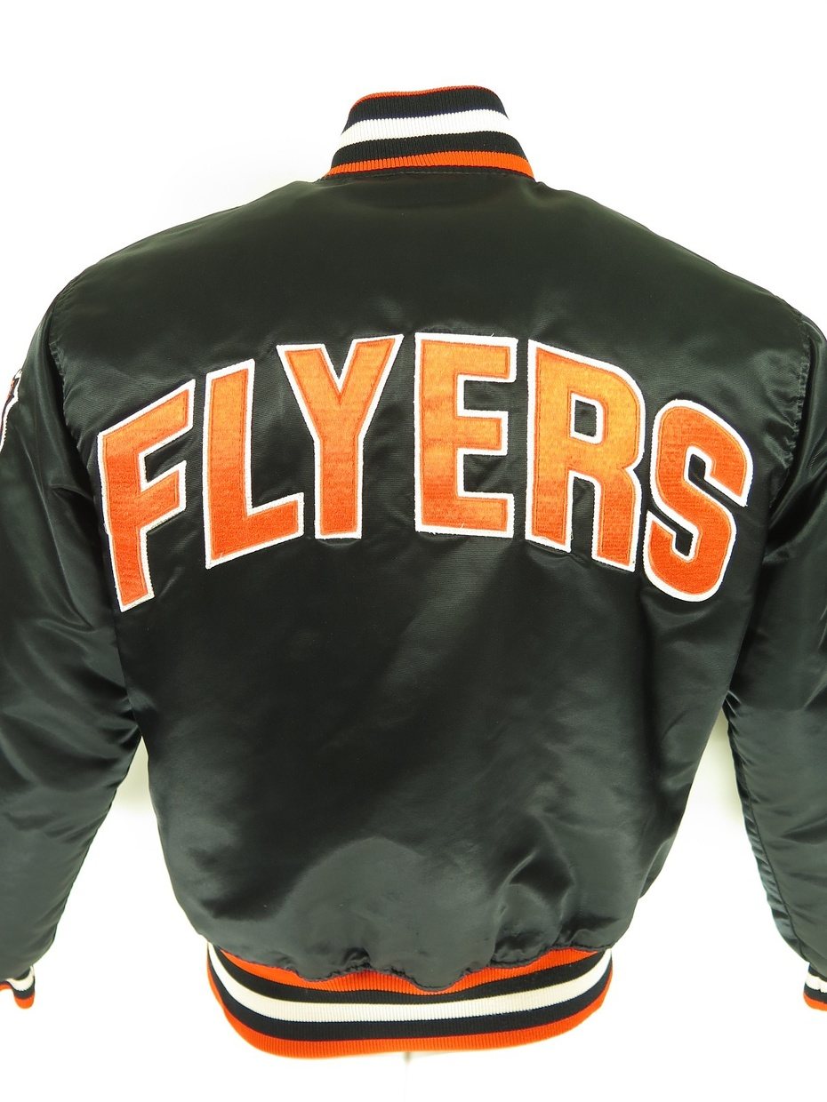 Vintage 80s Starter NHL Philadelphia Flyers Hockey Satin Jacket Mens M