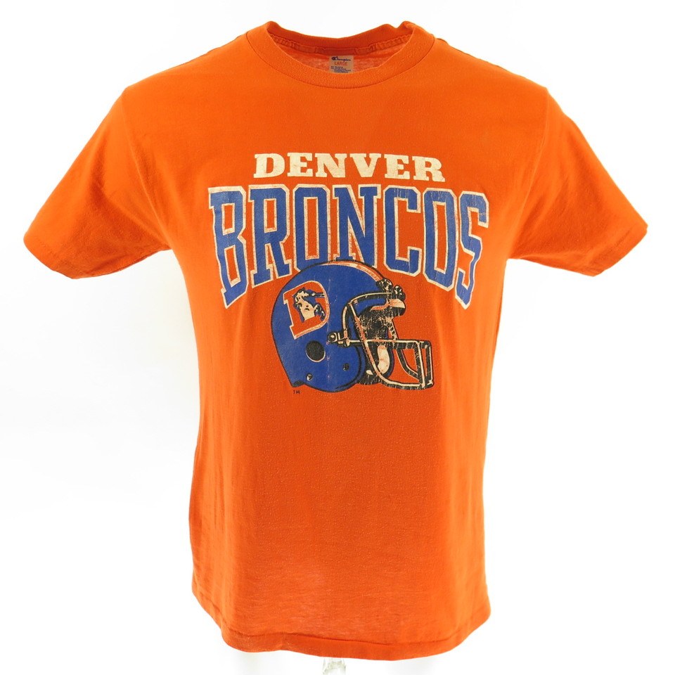 Vintage 80s Denver Broncos T-shirt Large fits Medium Champion NFL Football