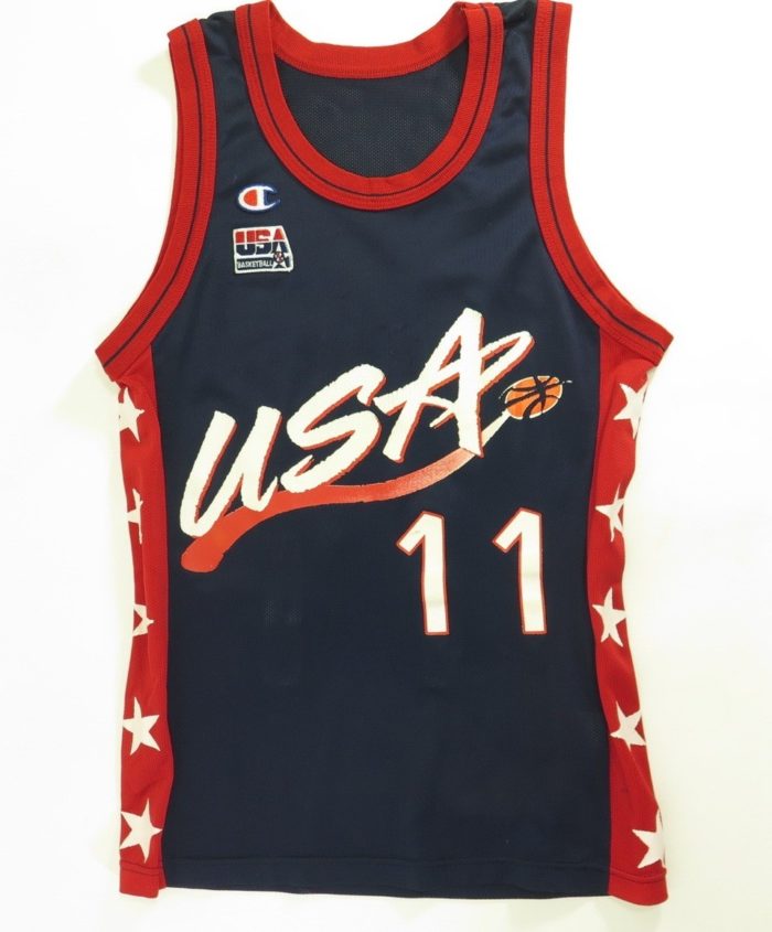 الايجابية Vintage 1996 USA Olympic Basketball Jersey Champion M Malone 11 ... الايجابية