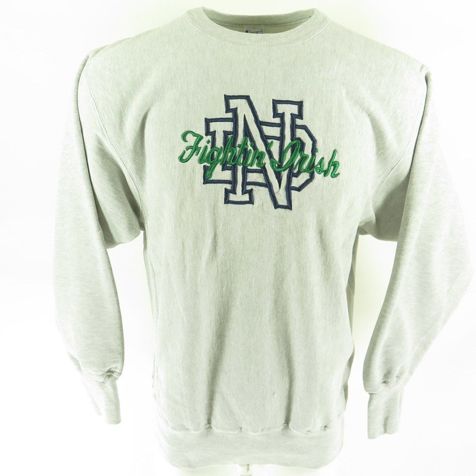 Vintage Notre Dame Spell Out Crewneck Sweatshirt Jansport Large Warm Fighting Irish 1990s Comfy Sweatshirt Winter Cold NCAA Pull Over 90s