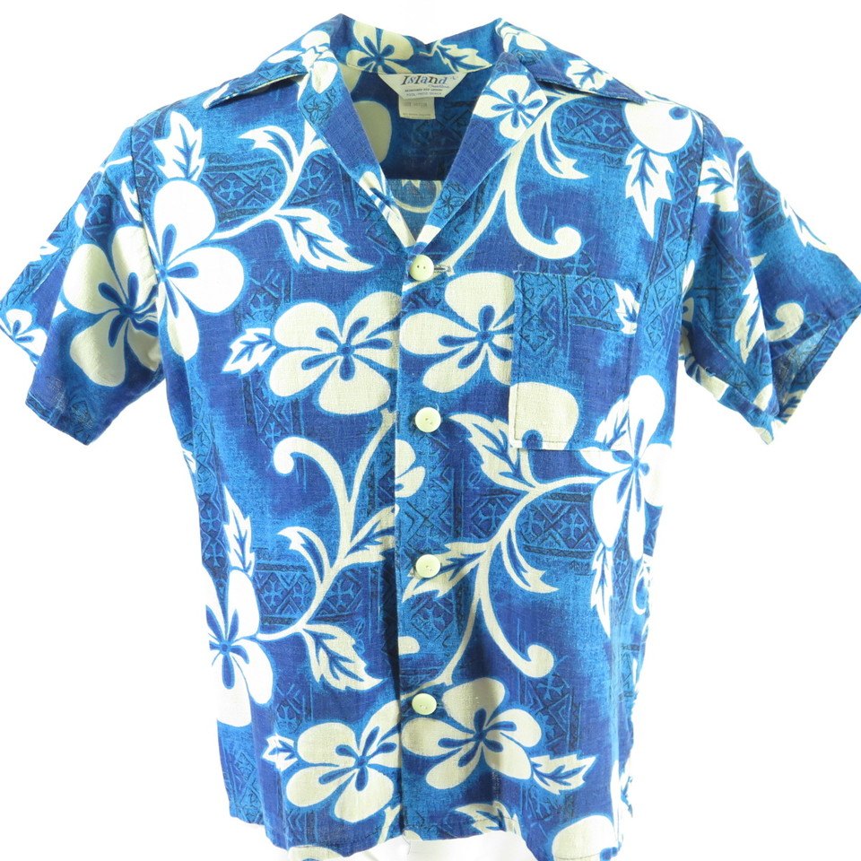 blue floral hawaiian shirt