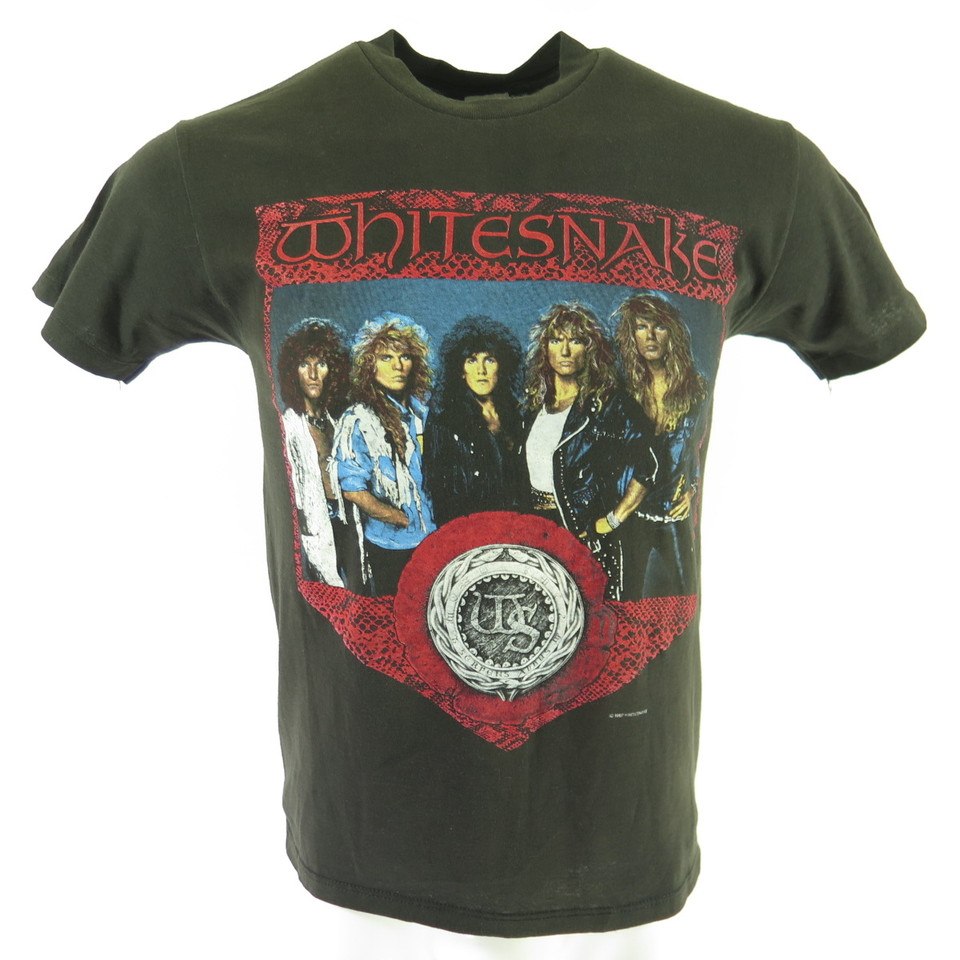 Vintage 80s Whitesnake Tee T-Shirt Medium 1987 88 Rock Metal | The 