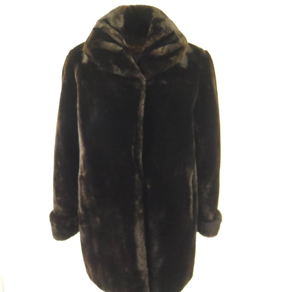 Vintage 90s Shearling Fur Coat Womens Large New Brown Deadstock | The ...