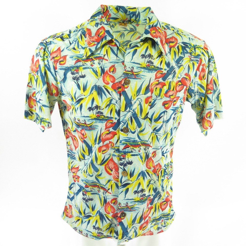 Vintage Hutspah Men's Button Up Multicolor Retro Geometric